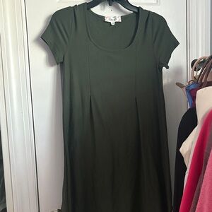 Pink Rose Olive Short Sleeve Dress